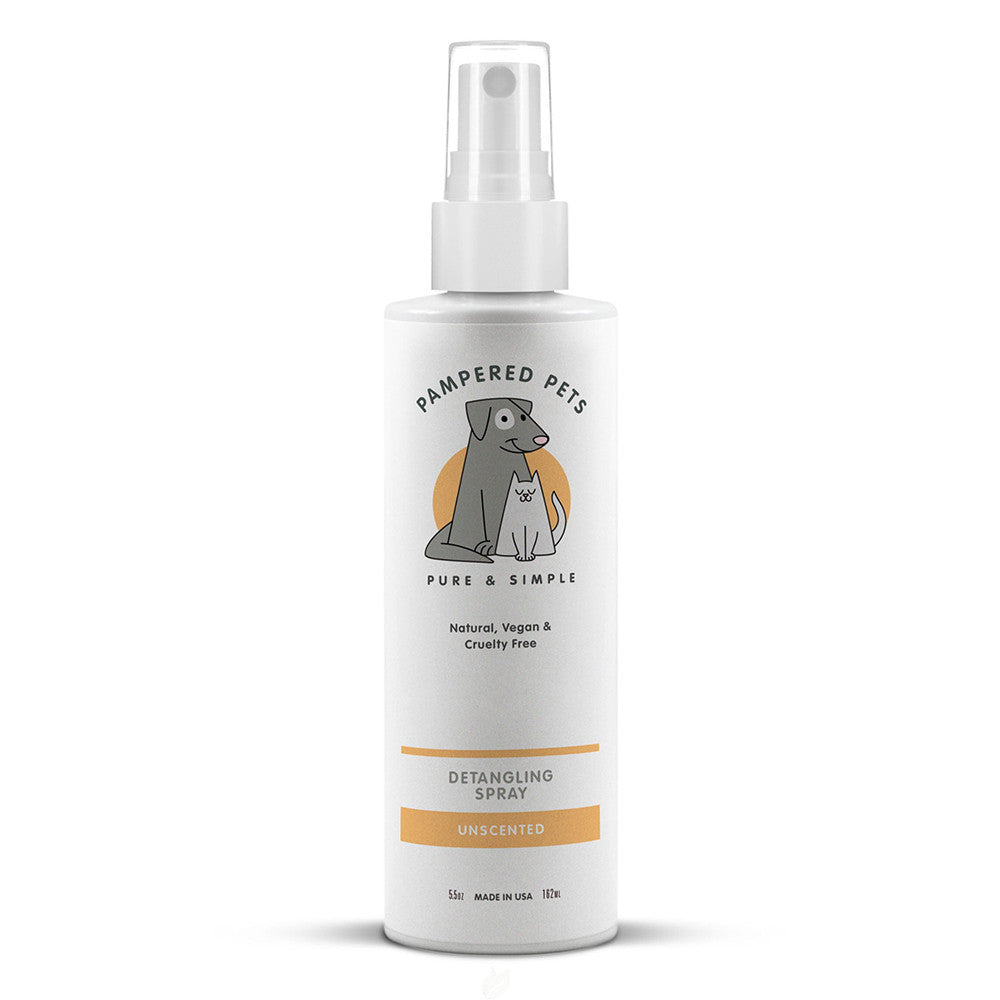 Pampered Pets Pet Detangling Spray, Unscented, 5.5 Oz
